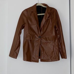 Brown faux leather jacket